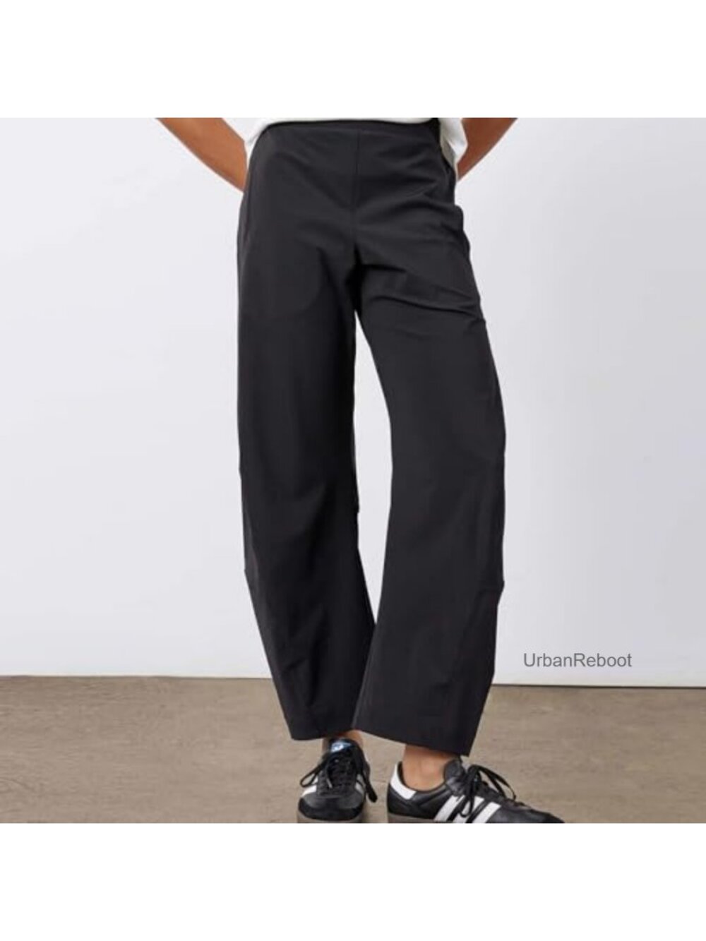 Yaykio Women Barrel Pants Baggy Wide Leg High Waisted Ankle Pants - Picture 2 of 6